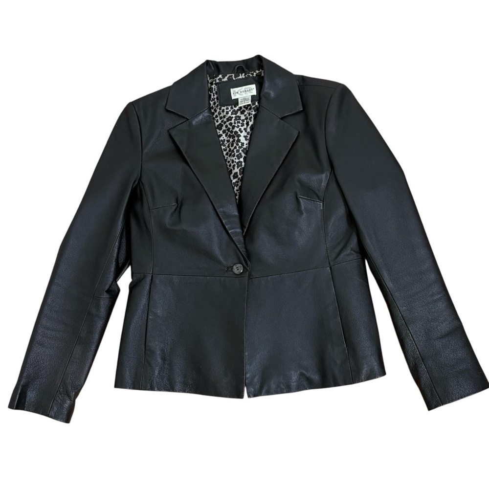 Vintage 90s Y2K Leather Jacket goth Whimsigoth minimalist grunge emo punk S - Picture 6 of 16